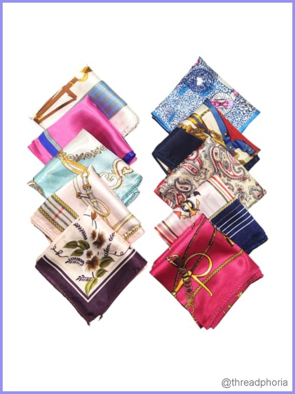10 Pack Satin Square Scarves, 19.7in Silk Feel Neck & Hair Scarf
